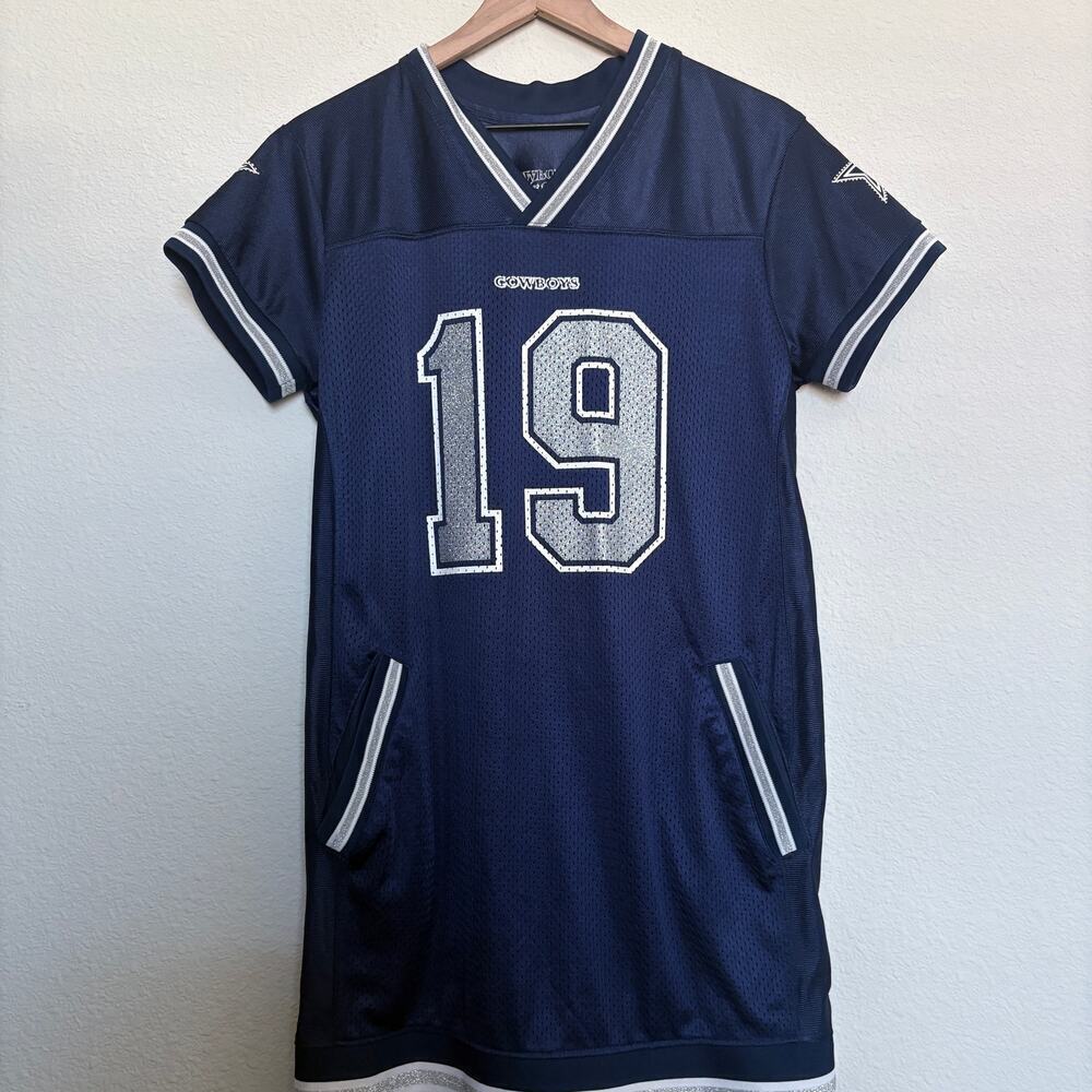 Dallas Cowboys Womens Jersey Dress Austin 19 Navy Mesh Game Day Large Tailgate